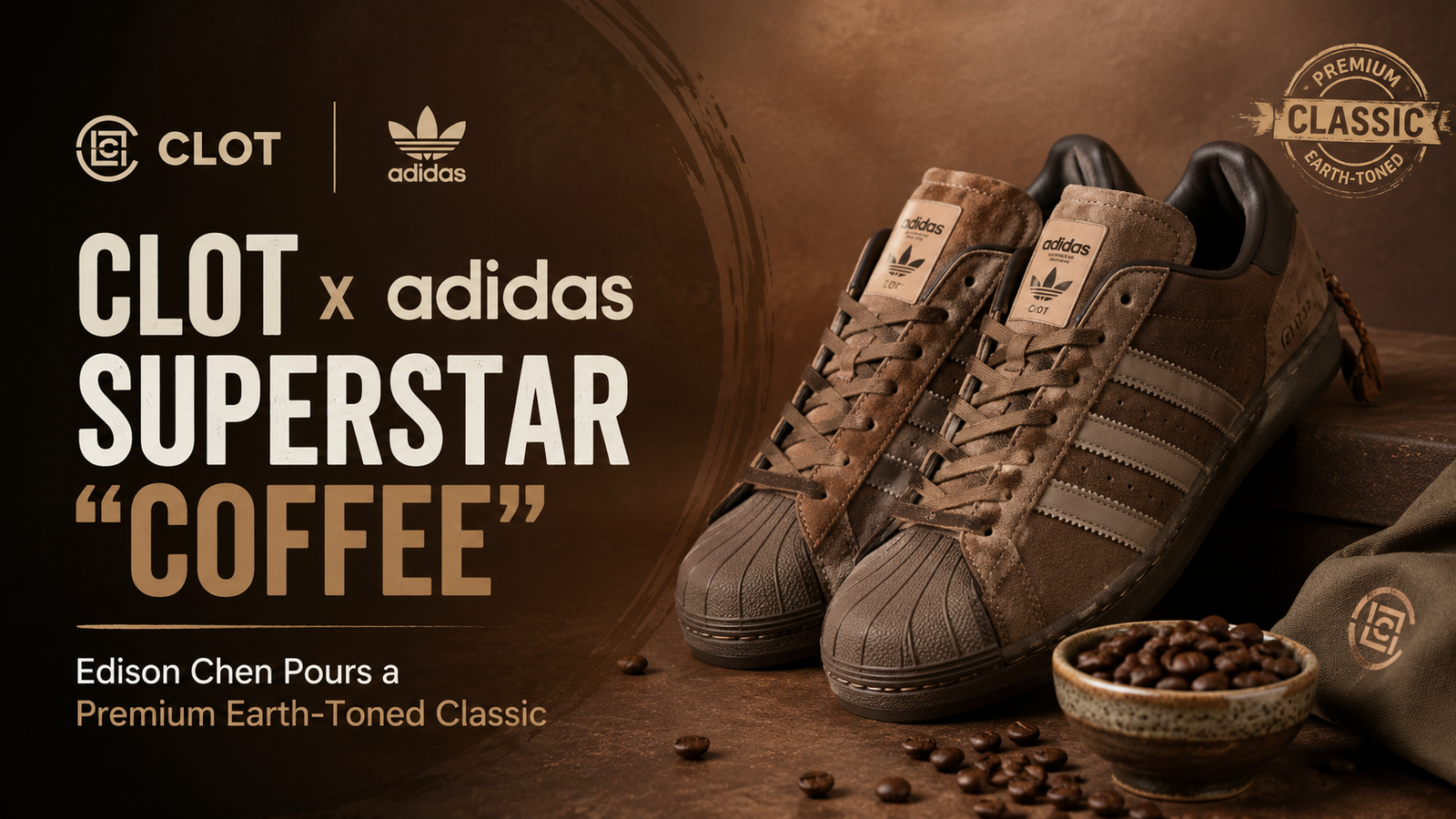 CLOT x adidas Superstar Coffee