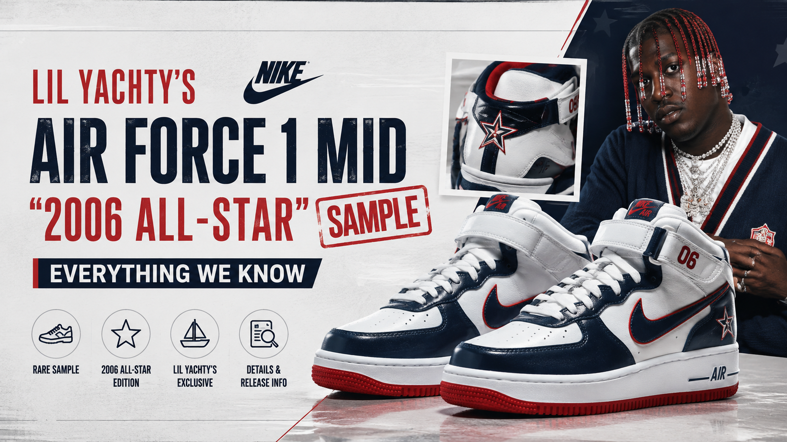 Lil Yachty's Nike Air Force 1 Mid "2006 All-Star" Sample: Everything We Know