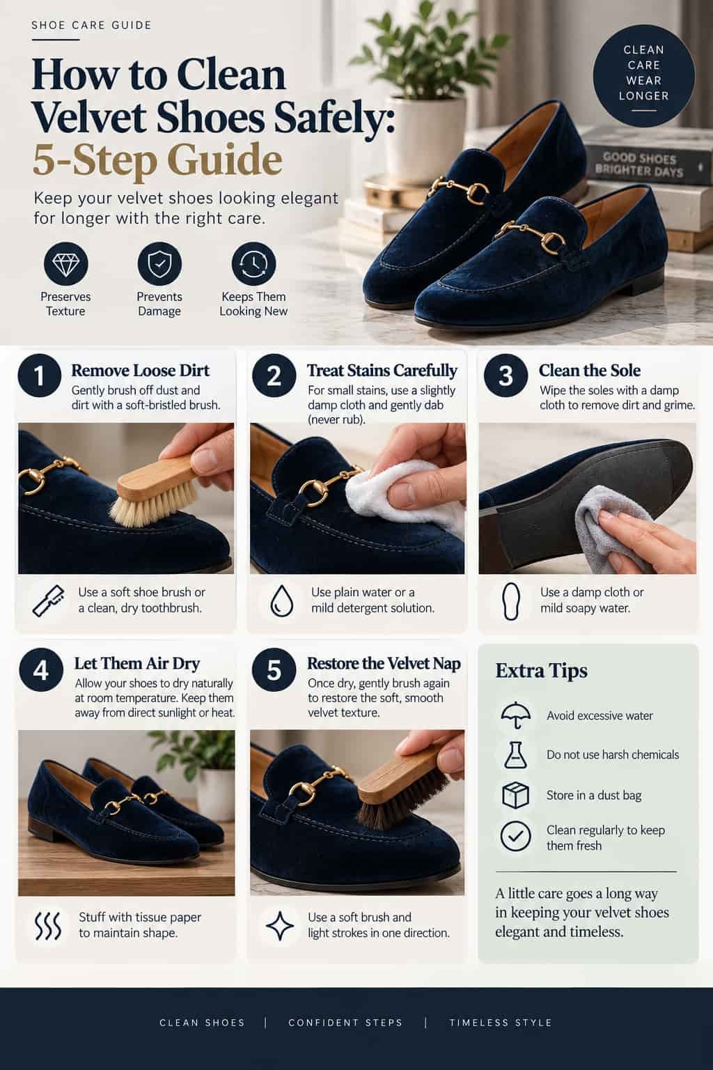How to Clean Velvet Shoes Safely: 5-Step Guide