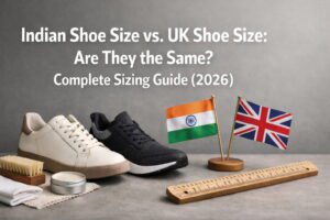 Indian Shoe Size vs UK Shoe Size: Are They the Same? Complete Sizing Guide (2026) 36 Indian Shoe Size vs. UK Shoe Size Side-by-side comparison of a shoe sole with Indian and UK sizing labels.