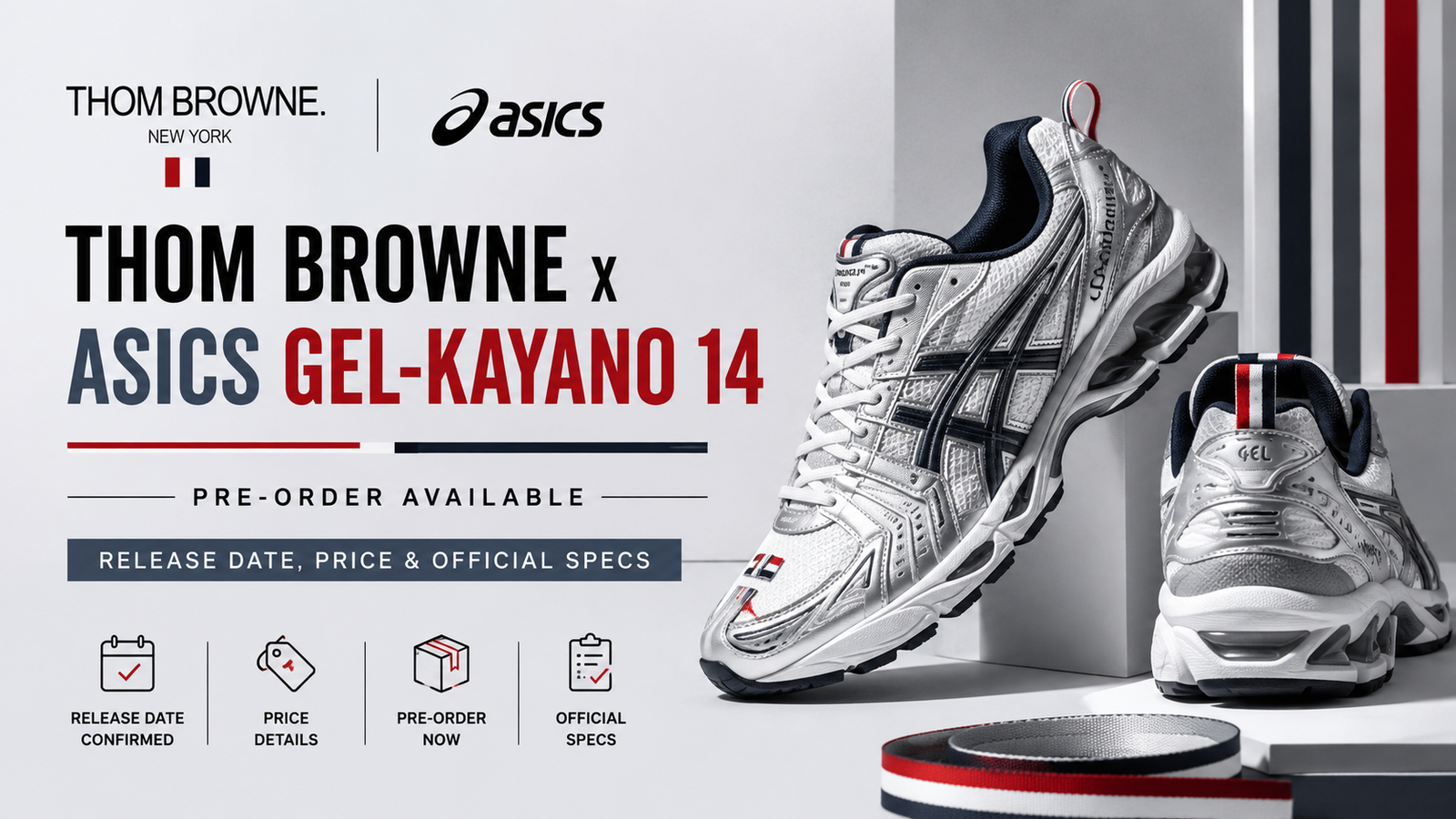 Thom Browne x ASICS GEL-Kayano 14 Pre-Order Available