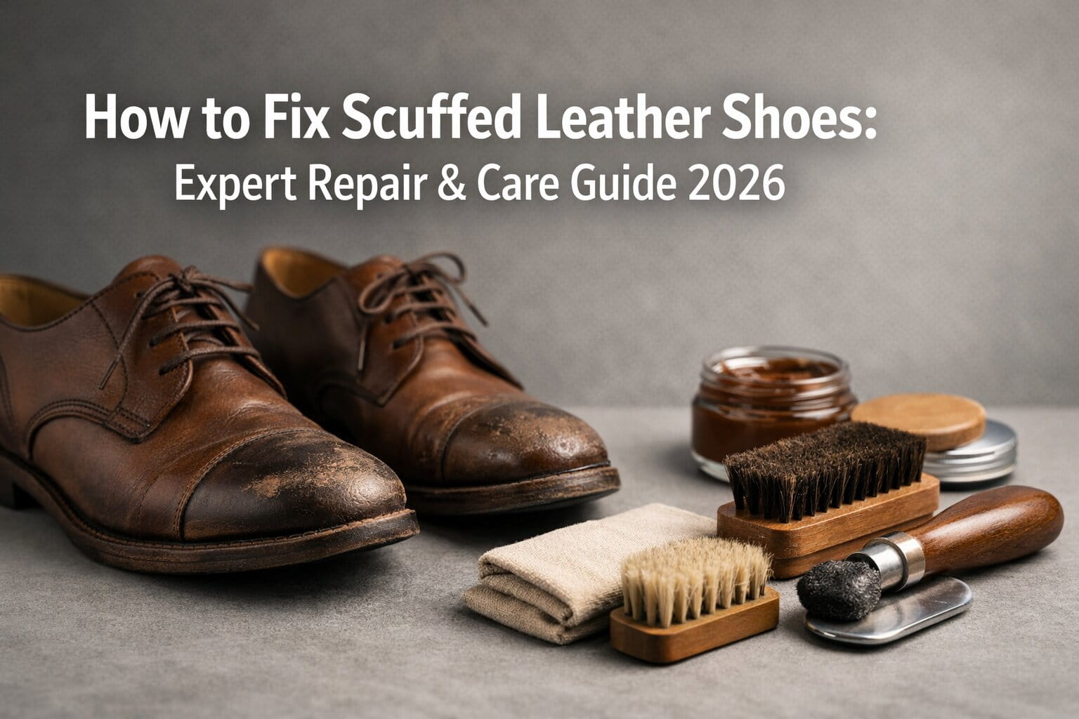How to Fix Scuffed Leather Shoes: Expert Repair & Care Guide 2026 4 Comparison of a scuffed leather shoe toe before and after expert repair."