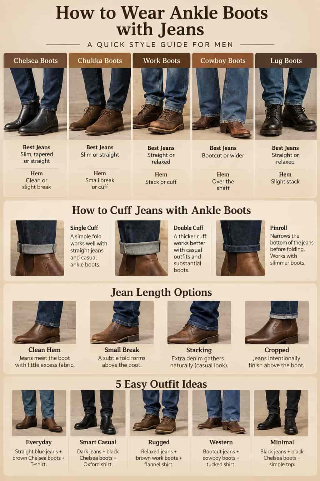 How to Wear Ankle Boots with Jeans for Men 2026