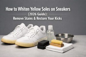 How to Whiten Yellow Soles on Sneakers (2026 Guide): Remove Stains & Restore Your Kicks 47 "Side-by-side comparison showing a sneaker with a yellowed oxidized sole versus a restored white sole."