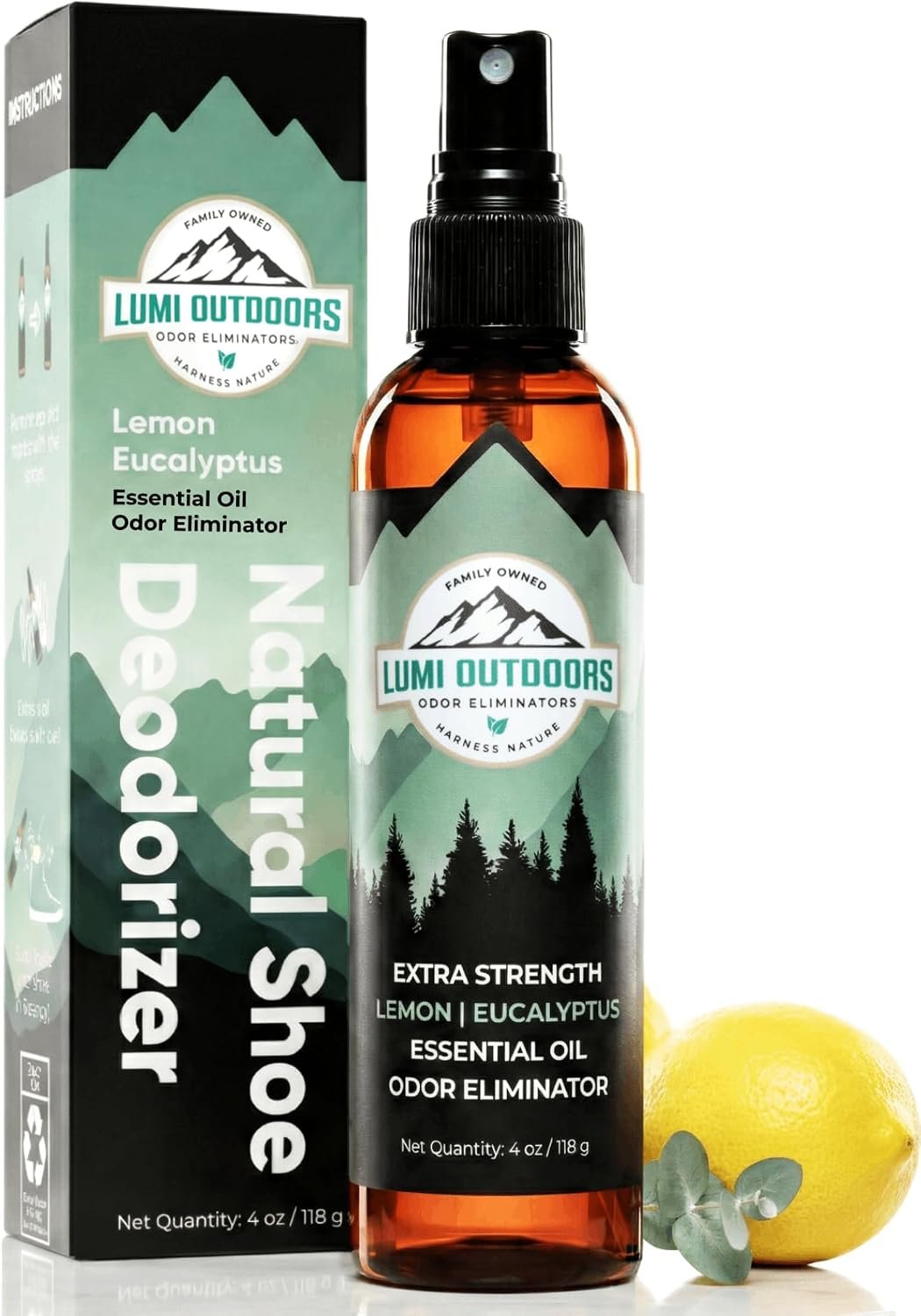 Lumi Outdoors Natural Shoe Deodorizer Spray for footwear odor