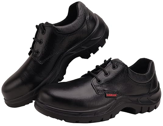 Karam FS05 Black Leather Safety Shoes for Men