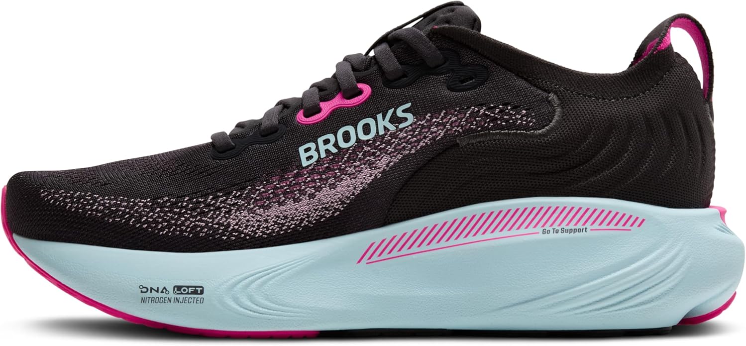 Brooks Women's Adrenaline GTS 25 - Best Overall Walking Shoe Woman walking in Brooks Adrenaline GTS 25 showing GuideRails support and DNA LOFT v3 cushioning for all-day comfort