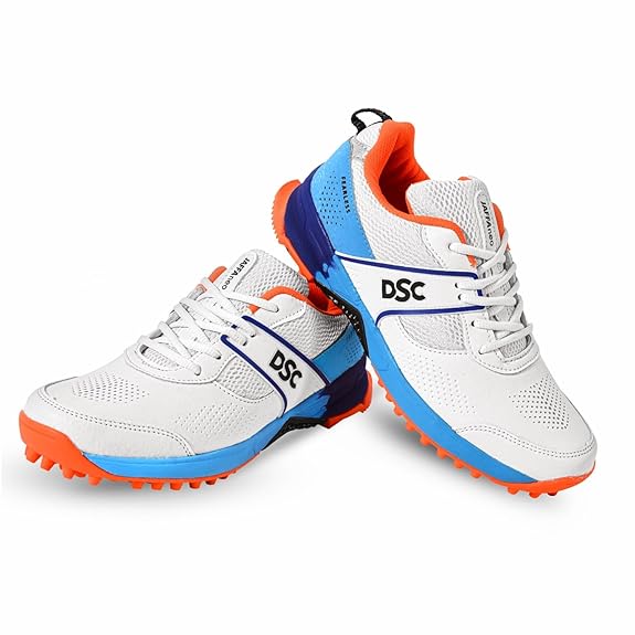 10 Best Cricket Shoes India 2026 – Grip, Speed & Durability 8 DSC Jaffa Neo cricket shoes with silicon ankle patches and anti-torsion shank – ideal for spin bowlers and pivoting batsmen