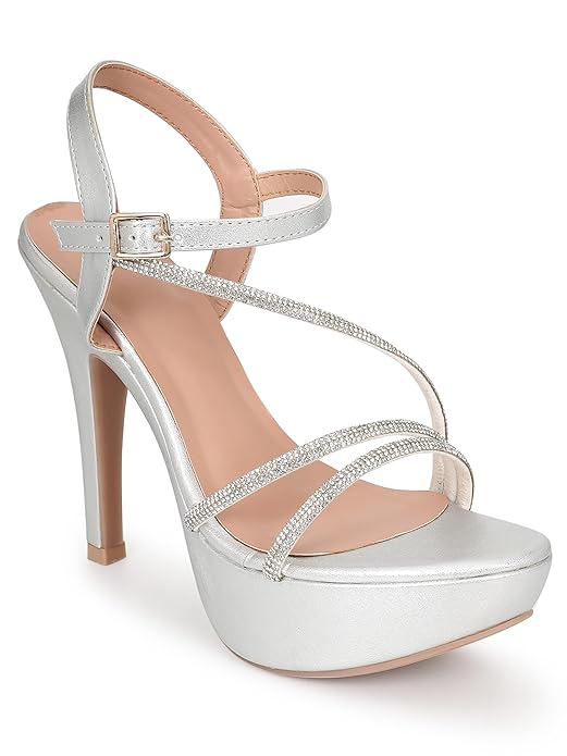 LYDC LONDON Womens Silver Stiletto Heel