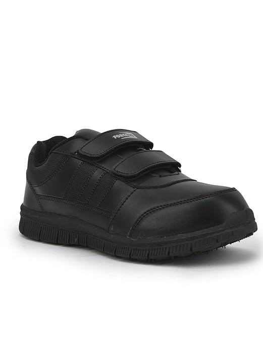 Liberty Force 10 heavy-duty PVC black school shoes, the top choice for highly durable kids uniform shoes for rough Indian playgrounds.