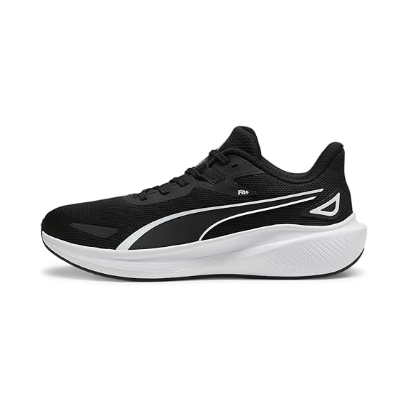 Puma Skyrocket Lite black and white running shoes, a breathable and stylish choice for gym and road running.