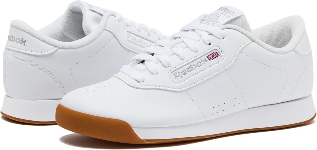 Reebok Princess leather sneaker with removable foam insole, ideal for nurses and all-day work shifts