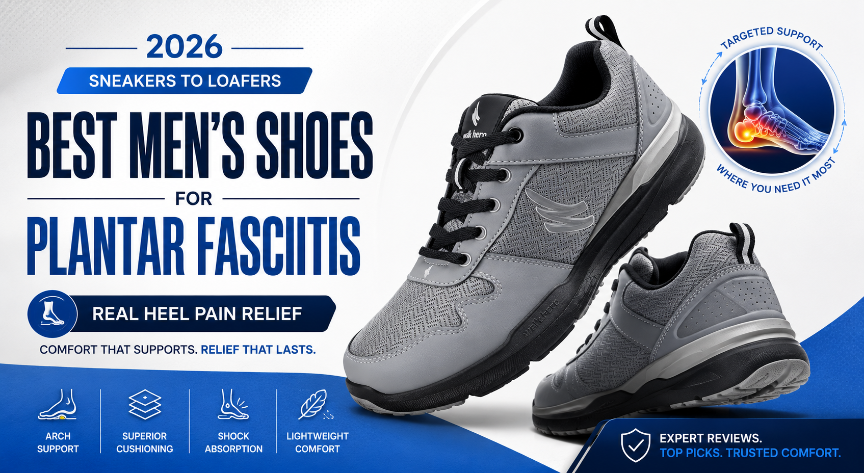 Best Men's Shoes for Plantar Fasciitis 2026 – Expert Reviews & Buying Guide