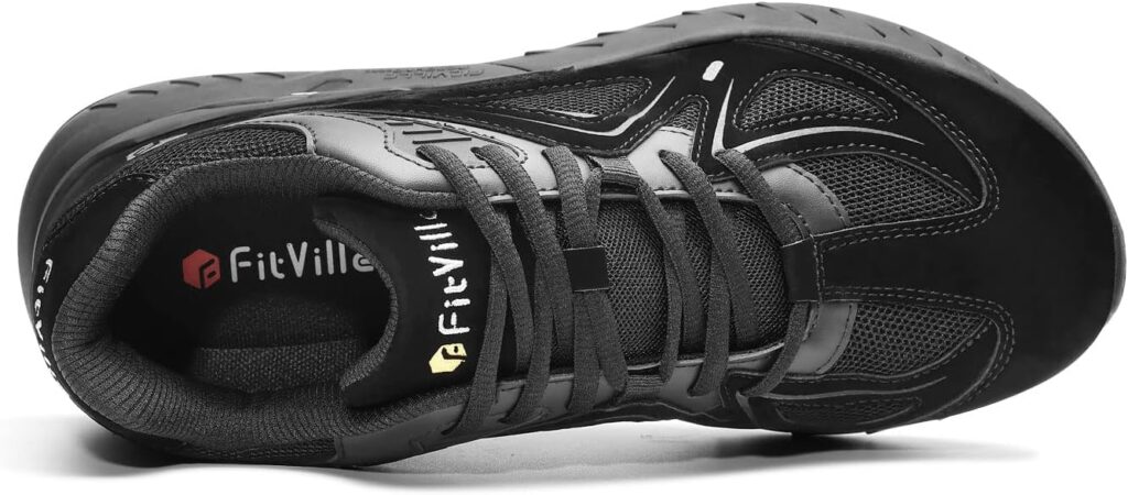 Extra Wide Walking Shoes for Men Wide Width Sneakers for Flat Feet Heel Pain Relief - Rebound Core FitVille Men's extra wide walking shoes for plantar fasciitis and heel pain relief