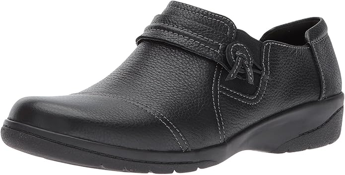 Clarks Women's Cheyn Madi leather pull-on loafer with OrthoLite footbed for plantar fasciitis