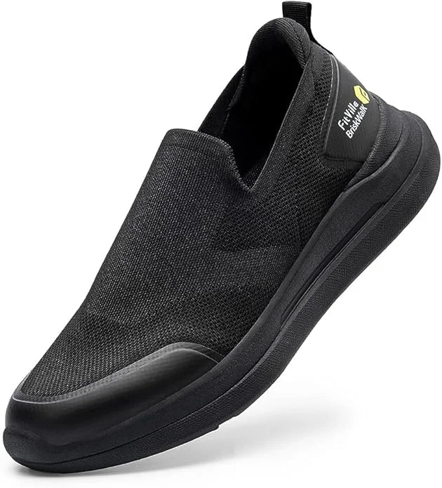 FitVille plantar fasciitis men's extra-wide slip-on shoes