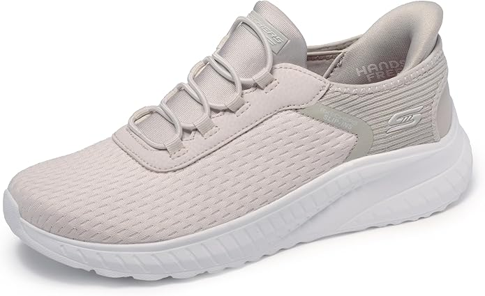 Skechers Women's Hands Free Slip-ins Bobs Squad Chaos showing knit upper and Heel Pillow technology for hands-free entry