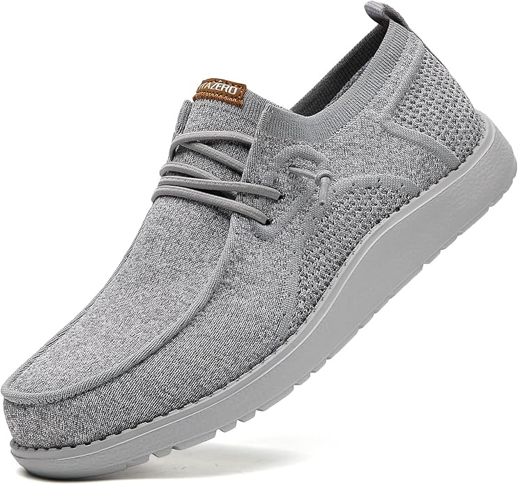 ITAZERO Men Extra Wide Shoes with elastic laces and breathable knit construction for wide feet