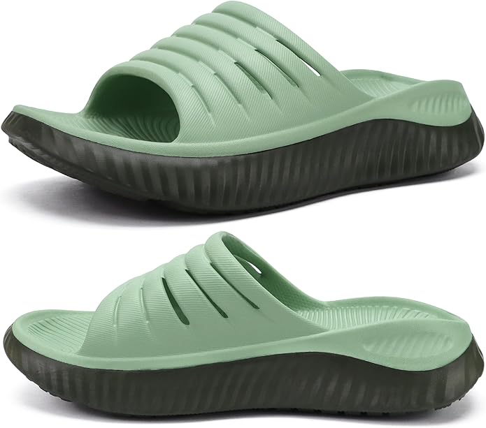 KuaiLu women's recovery slide sandal with 1.75 inch cloud foam and bionic arch support for plantar fasciitis