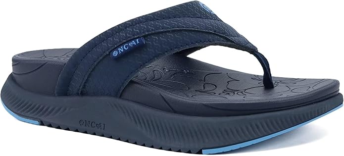 ONCAI women's orthotic flip flop with dual-density EVA and 6mm heel drop for plantar fasciitis relief