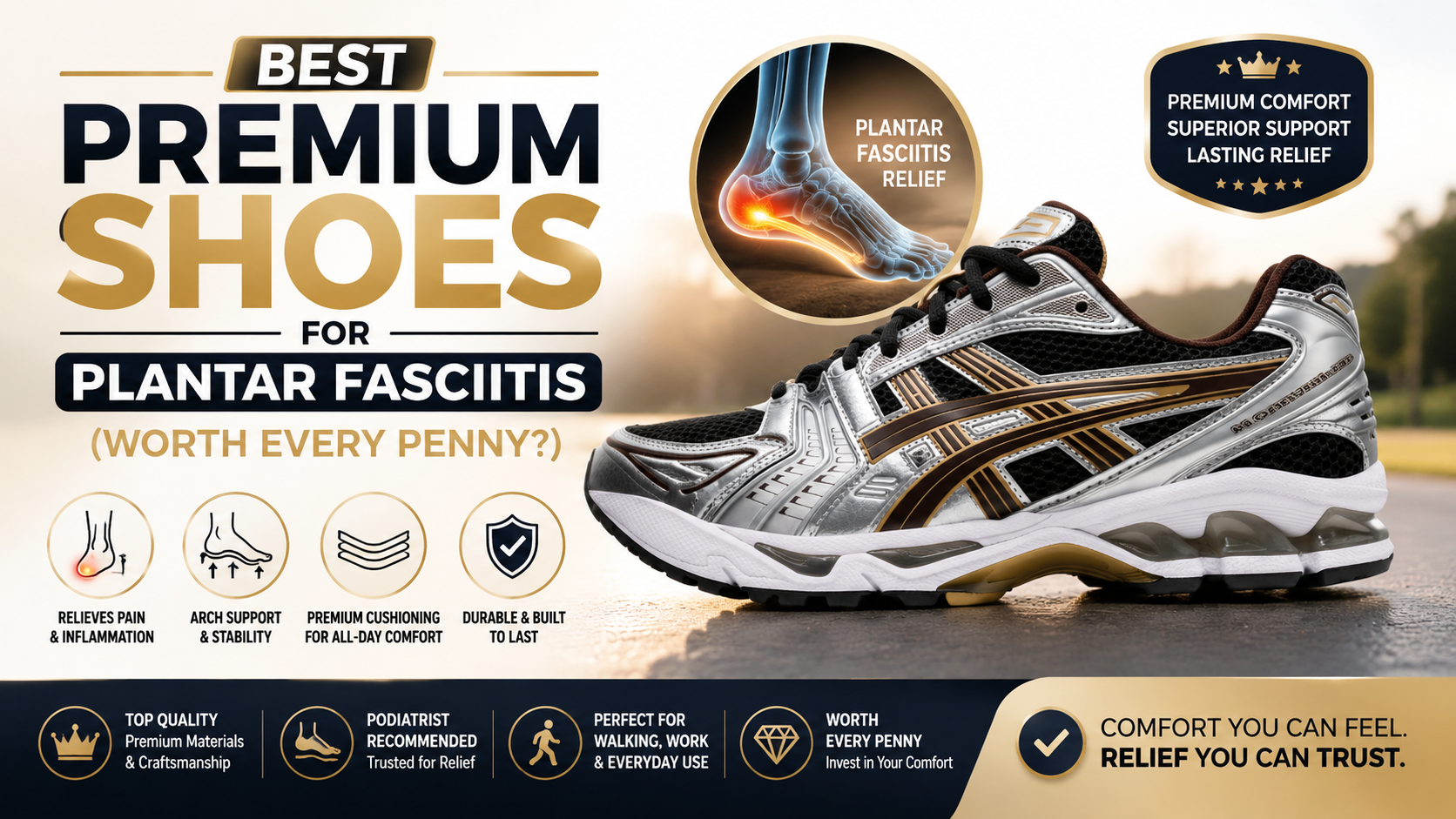 Premium Plantar Fasciitis Shoes 2026: The Most Comfortable Options 3 Best Premium Shoes for Plantar Fasciitis 2026 - Worth Every Penny