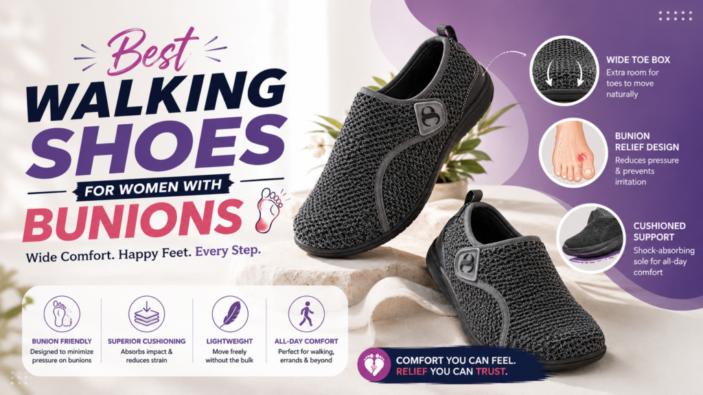 Best walking shoes for women with bunions in 2026, tested & ranked.