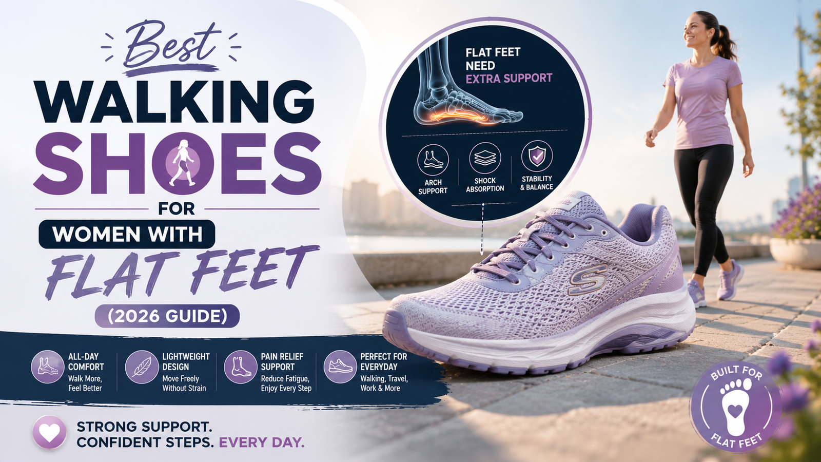 Best Walking Shoes for Women with Flat Feet 2026: Top-Rated Comfort Picks 1 Best Walking Shoes for Women with Flat Feet (2026 Guide)