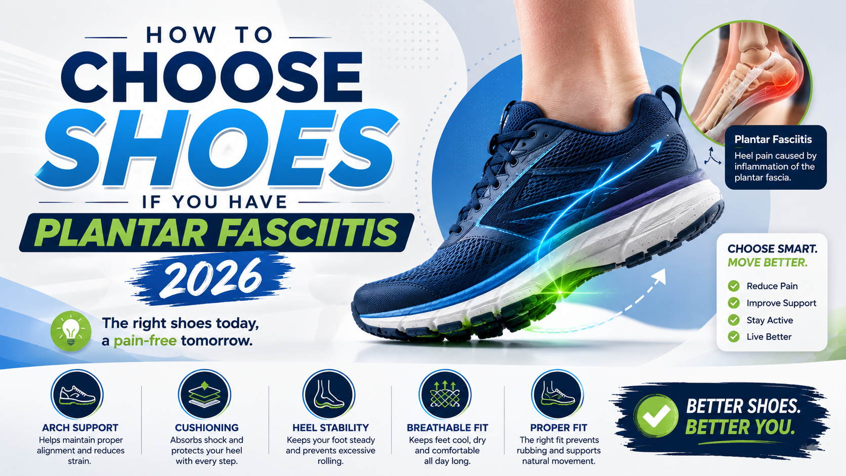 How to choose shoes for plantar fasciitis — expert guide 2026 10 How to Choose Shoes for Plantar Fasciitis (Step-by-Step Expert Guide 2026)