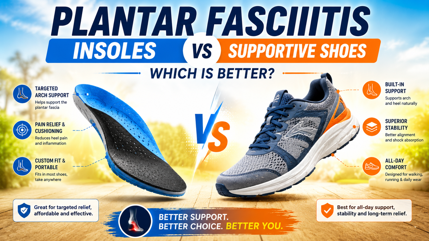 Plantar Fasciitis Insoles vs Shoes: What Works Best for Heel Pain? 33 Plantar Fasciitis Insoles vs Supportive Shoes Which Is Better
