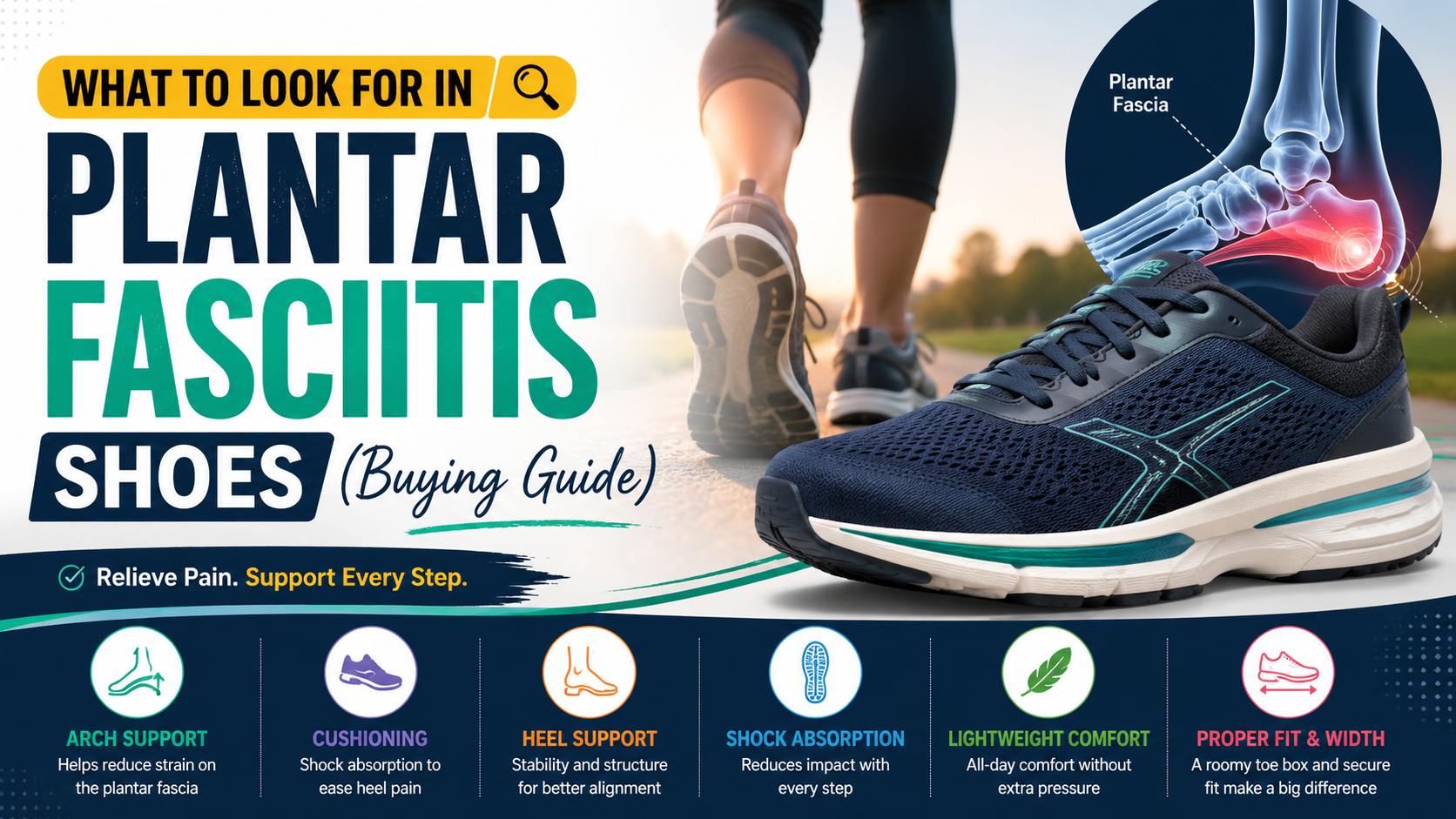 How to Choose the Best Plantar Fasciitis Shoes in 2026 (Complete Expert Guide) 27 What to Look for in Plantar Fasciitis Shoes – Complete Buying Guide 2026