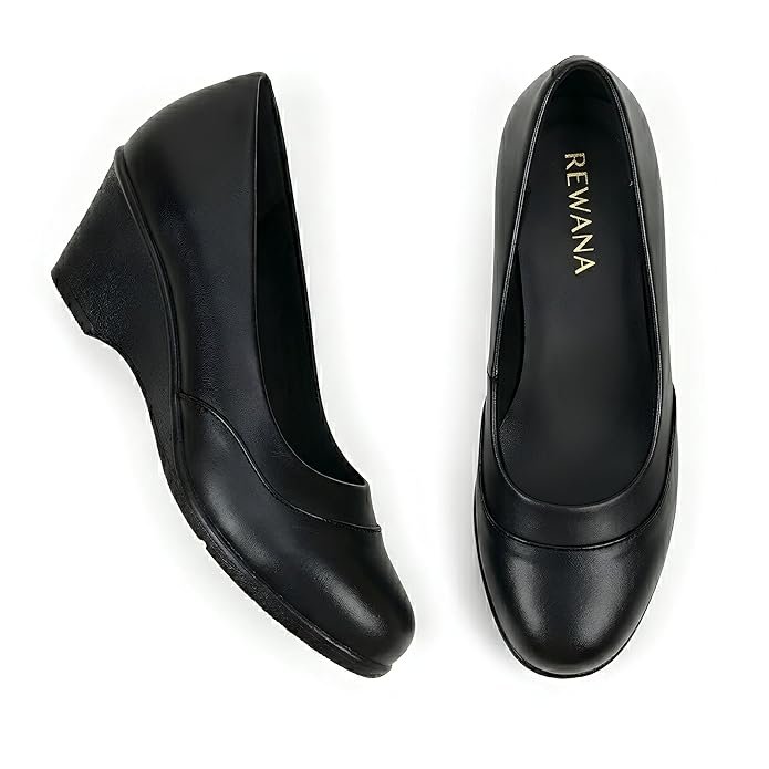 2. REWANA Ballet Flats with Wedge Heel – Best for Office Wear