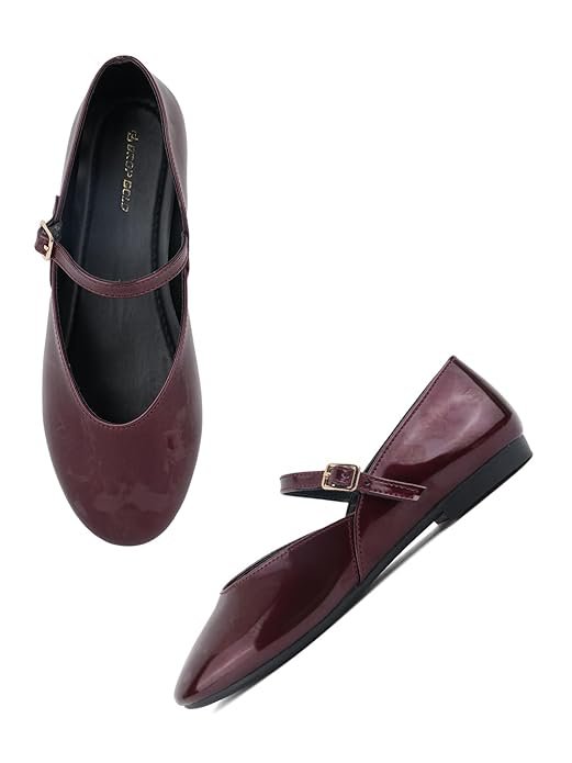 DROP BOLD Glossy Mary Jane Flats — Best for Office Wear