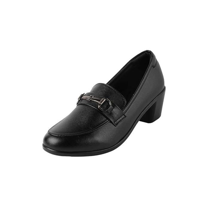 Mochi Leather Loafers with Metal Bit Buy Mochi leather loafers in black for women with decorative metal bit