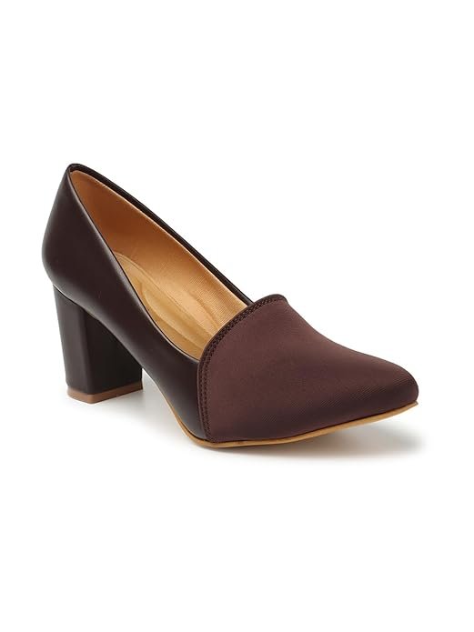 Iconics Slip-on Pumps Buy Iconics slip-on pumps in brown for women with block heel and synthetic sole