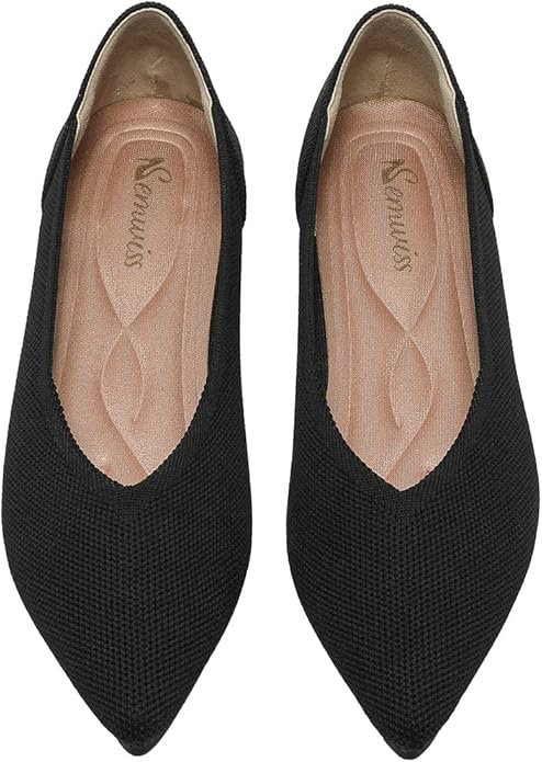 Semwiss Women's Pointed‑Toe Ballet Flats