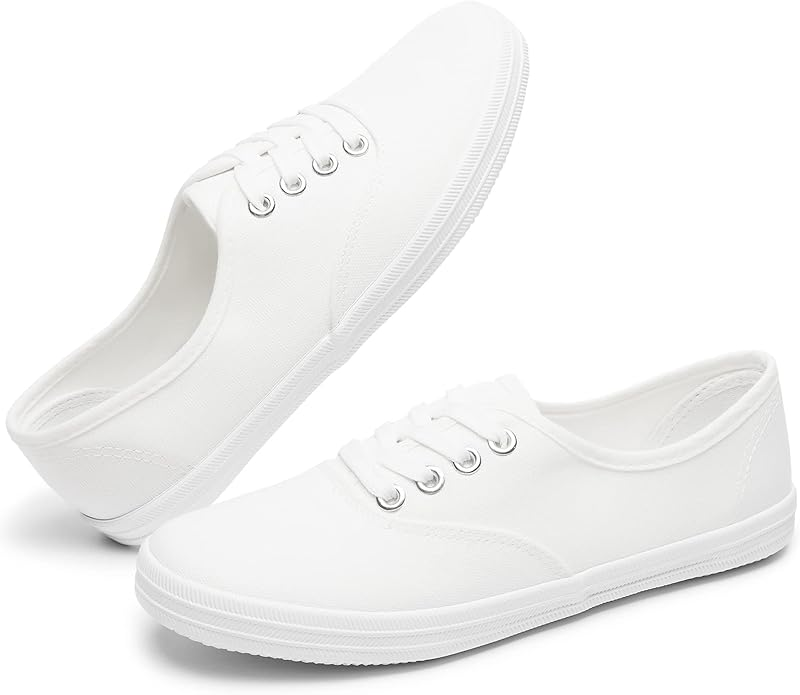 TUOPIN Women's Canvas Lace‑Up Sneakers