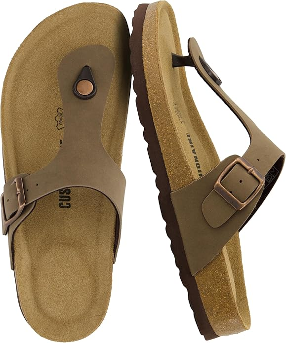 CUSHIONAIRE Leah cork footbed thong sandals