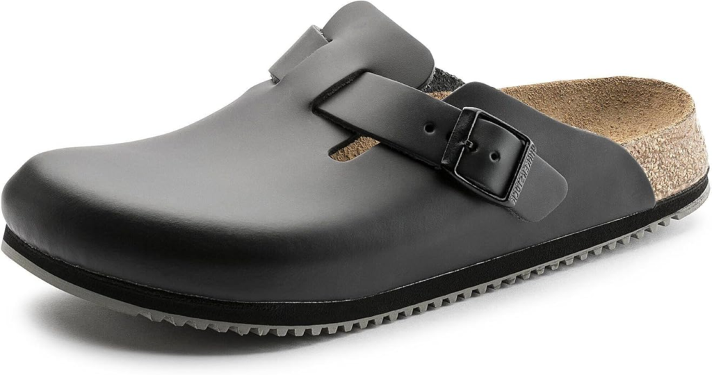 Birkenstock Boston Super Grip slip-resistant leather clog for workplace