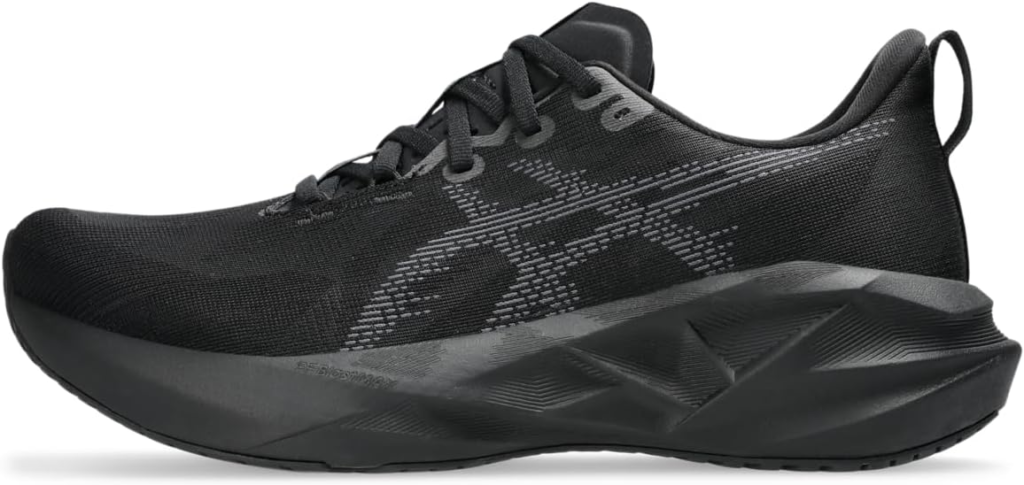 Best ASICS for plantar fasciitis — 10 models ranked 8 ASICS Men's NOVABLAST 5 in black and carrier grey with FF BLAST MAX cushioning and trampoline outsole for plantar fasciitis