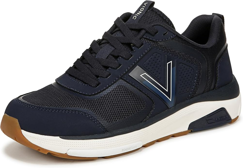 Best Vionic shoes for plantar fasciitis — 8 VIO MOTION models reviewed 6 Vionic Women's Walk Strider 001 in navy blue mesh with maximum cushioning high rebound foam for plantar fasciitis walking