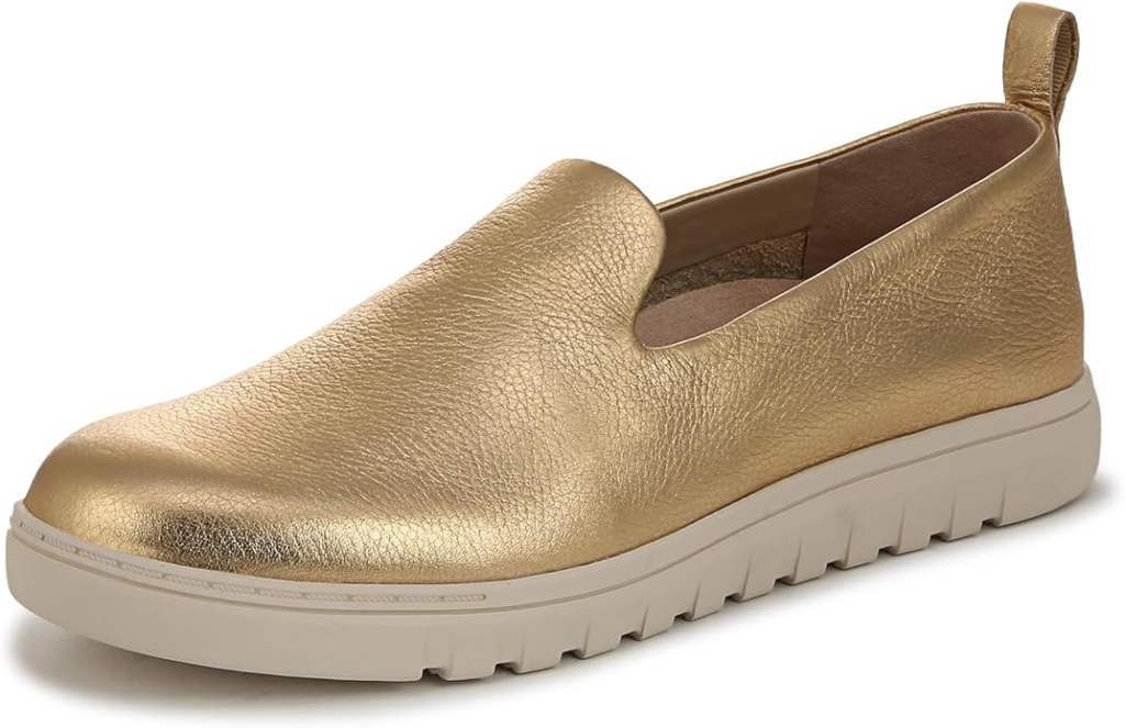 Best Vionic shoes for plantar fasciitis — 8 VIO MOTION models reviewed 8 Vionic Women's Willa II slip-on in gold metallic leather with VIO MOTION contoured arch support for plantar fasciitis