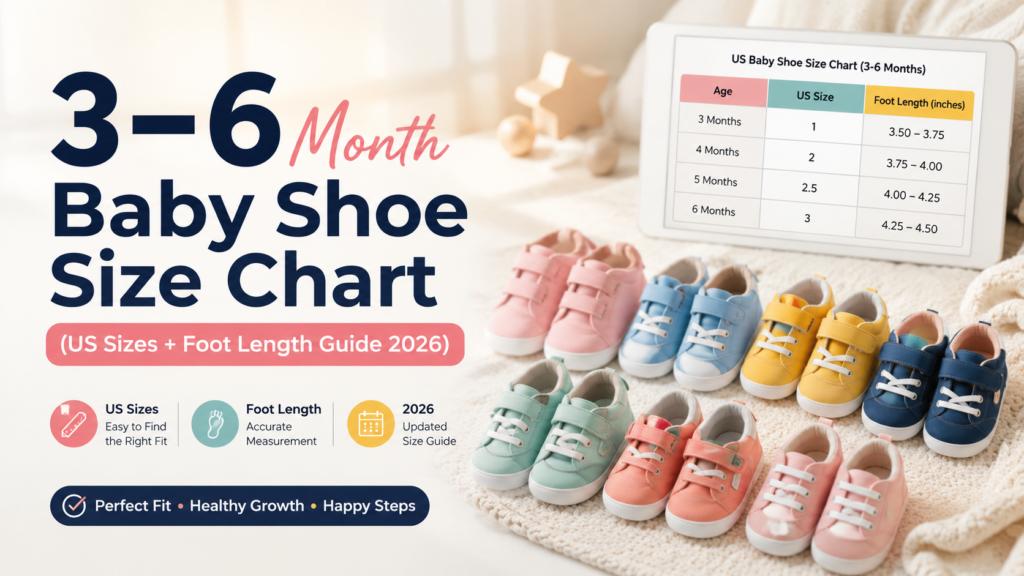 3-6 Month Baby Shoe Size Chart (US Sizes + Foot Length Guide 2026)