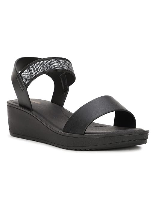 Bata Women's Wedge Heel Sandal 2 Buy Bata Quinon wedge heel sandals in black for women with slingback design