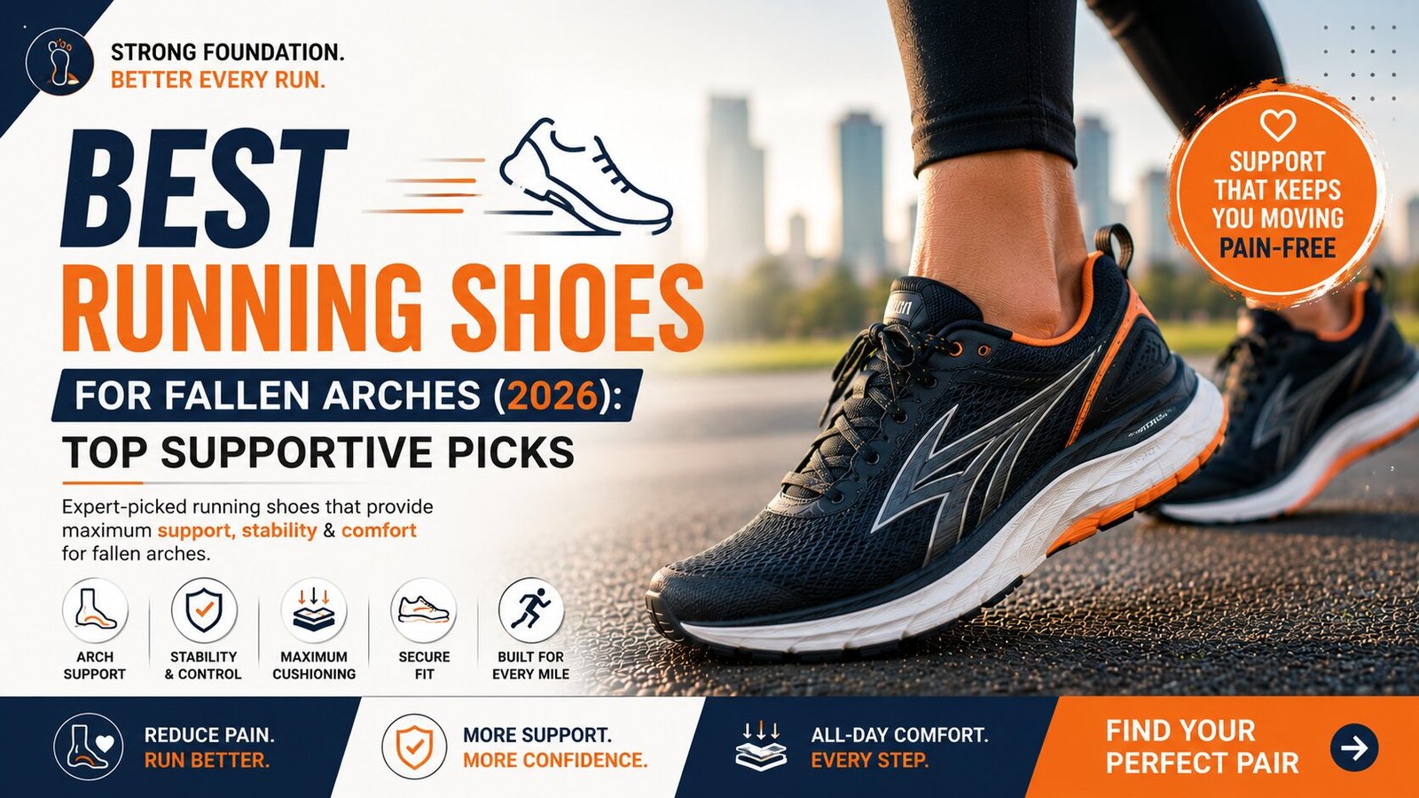 Best Running Shoes for Fallen Arches (2026): Top Supportive Picks