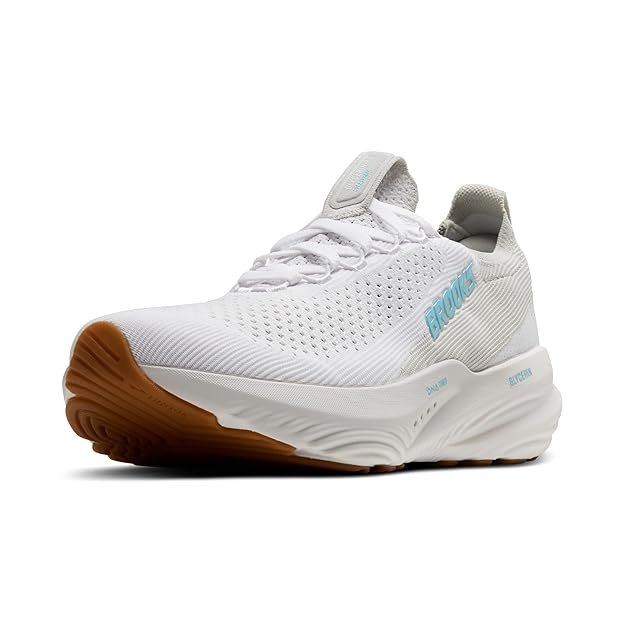 Brooks Glycerin StealthFit 22 Men's Neutral Running Shoe in White with DNA Tuned cushioning for comfortable daily road running.