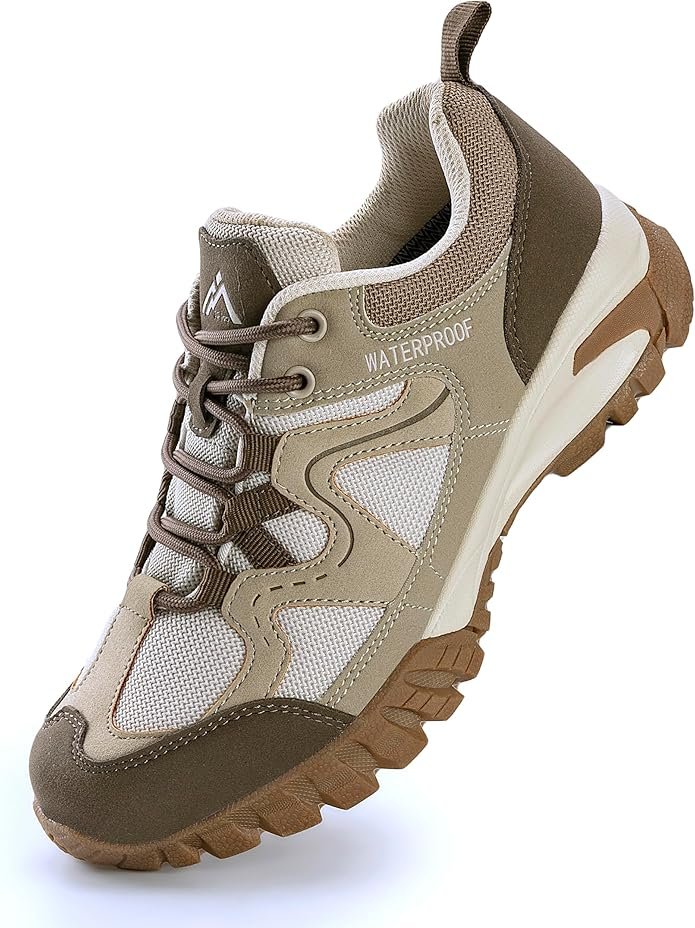 CC-Los women lightweight waterproof hiking shoes suede mesh upper memory foam