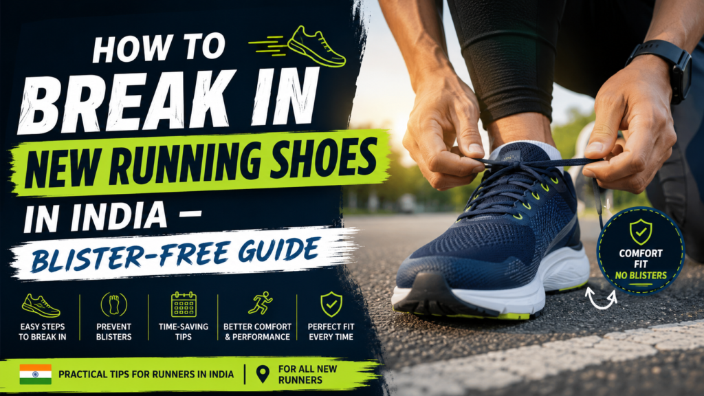 How to Break In New Running Shoes in India – Blister-Free Guide with practical tips to improve comfort and prevent foot blisters.