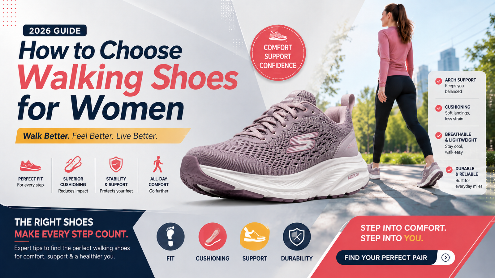 How to Choose Walking Shoes for Women (2026 Guide)