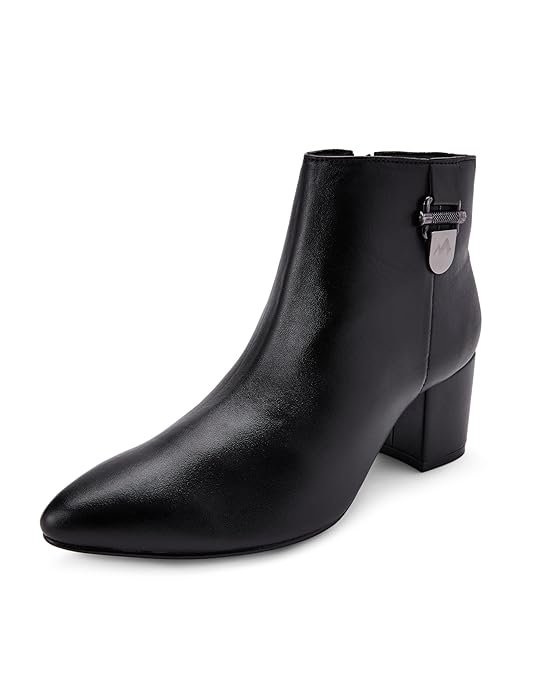 Buy Metro fashion ankle party boots in black for women with block heel