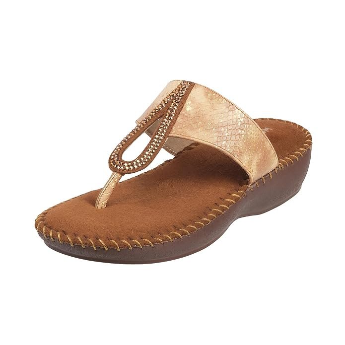 Mochi Women's Embellished Faux Leather Slip-on Heel Fashion Sandals Buy Mochi embellished sandals in gold for women with faux leather upper